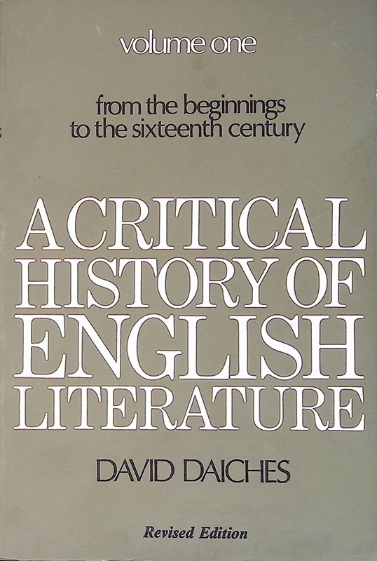 A critical history of english literature. Vol.1