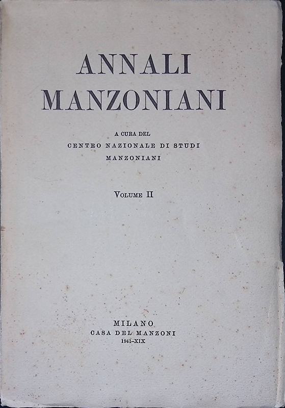 Annali Manzoniani. Volume II
