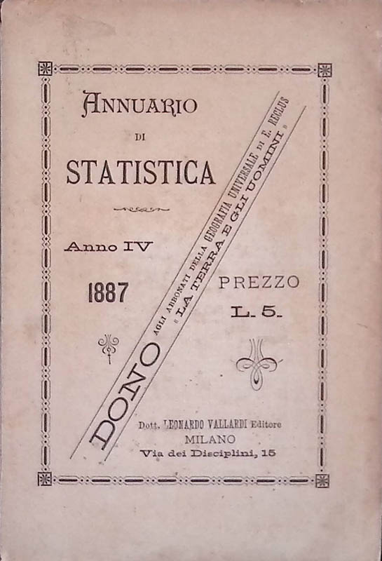 Annuario di Statistica. Anno IV - 1887