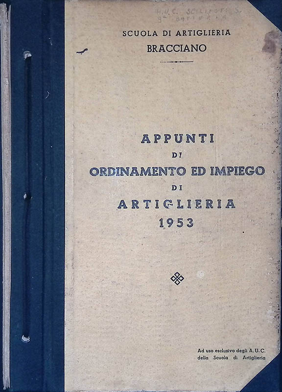 Appunti di ordinamento ed impiego di artiglieria 1953