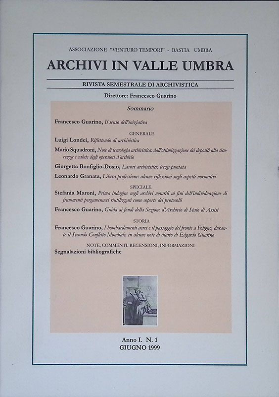 Archivi in Valle Umbra. Anno I. n. 1 giugno 1999