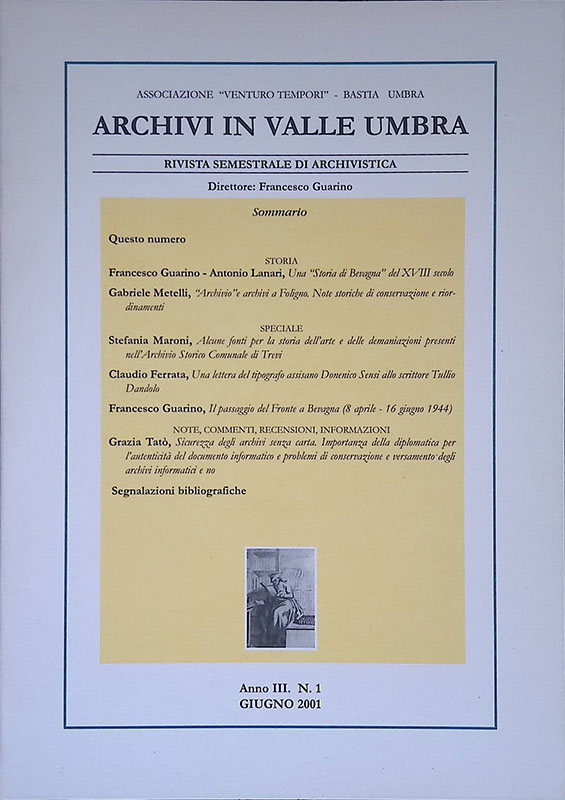 Archivi in Valle Umbra. Anno III. n. 1 giugno 2001