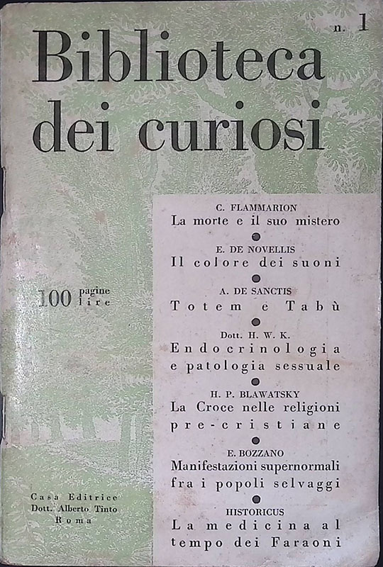 Biblioteca dei curiosi. Anno XXV Agosto 1949. N.1