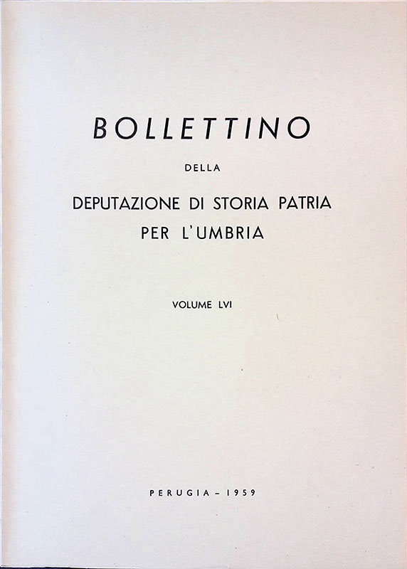 Bollettino della Deputazione di Storia Patria per l'Umbria. Volume LVI