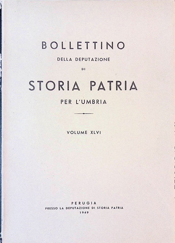Bollettino della Deputazione di Storia Patria per l'Umbria. Volume XLVI