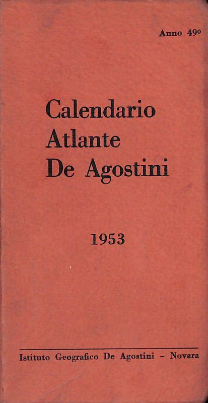 Calendario Atlante De Agostini 1953