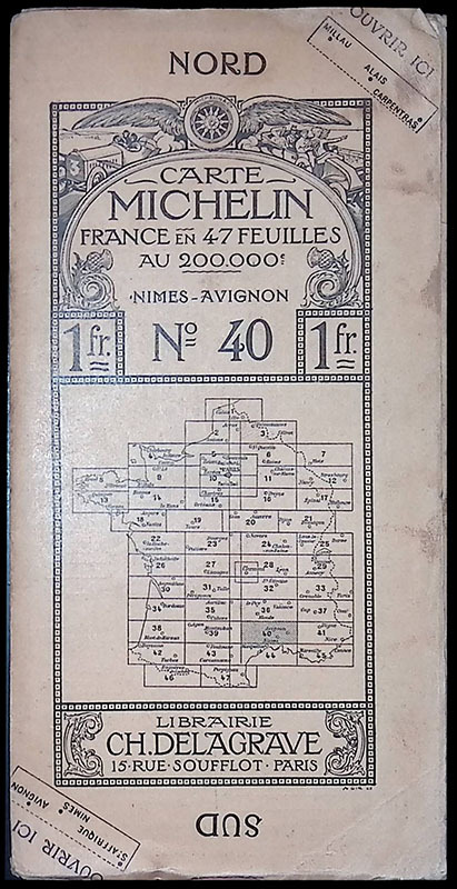 Carte Michelin. France en 47 feuilles au 200.000. Nimes-Avignon. N.40