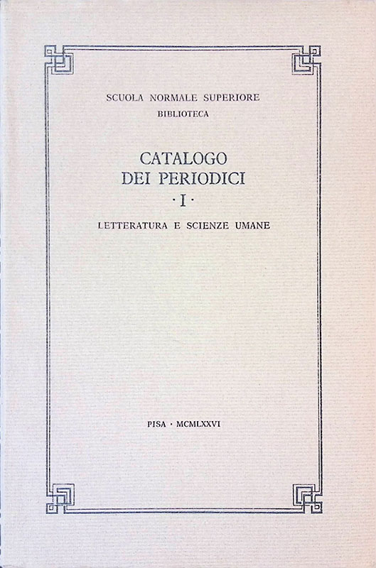 Catalogo dei periodici. Letteratura e scienze umane