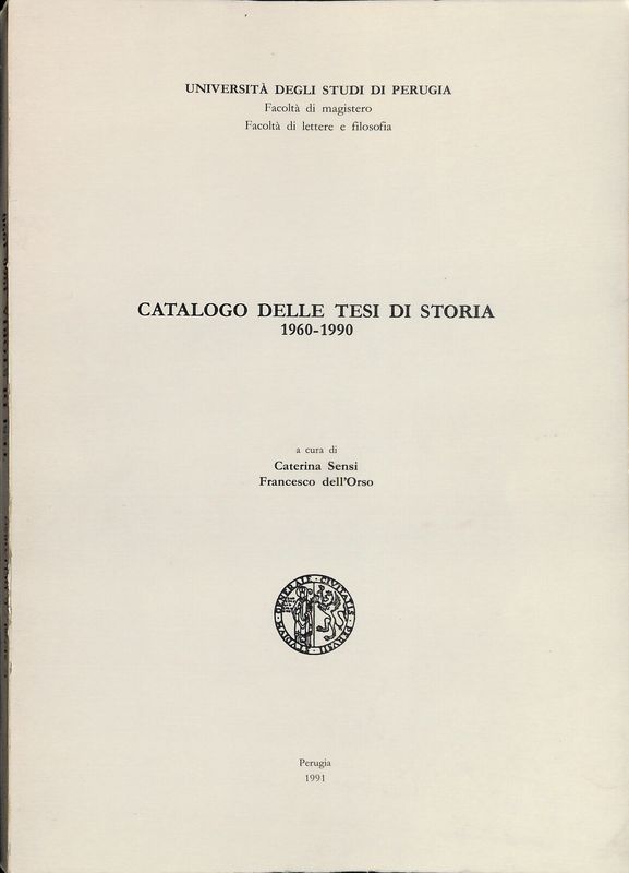 Catalogo delle tesi di storia 1960-1990