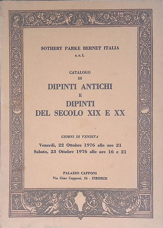 Catalogo di dipinti antichi e dipinti del secolo XIX e …