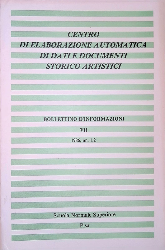 Centro di elaborazione automatica di dati e documenti storico artistici. …