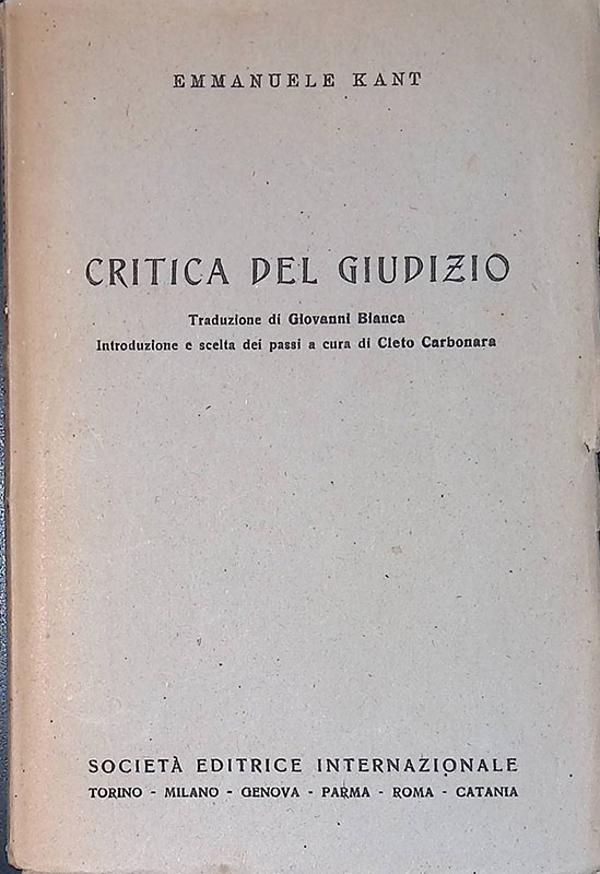 Critica del giudizio