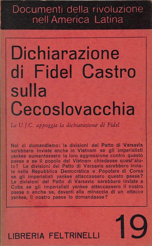Dichiarazione di Fidel Castro sulla Cecoslovacchia