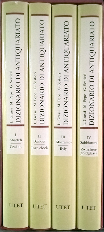 Dizionario di antiquariato. QUATTRO VOLUMI