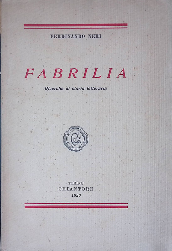 Fabrilia. Ricerca di storia letteraria