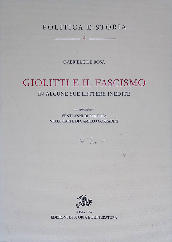 Giolitti e il fascismo in alcune sue lettere inedite