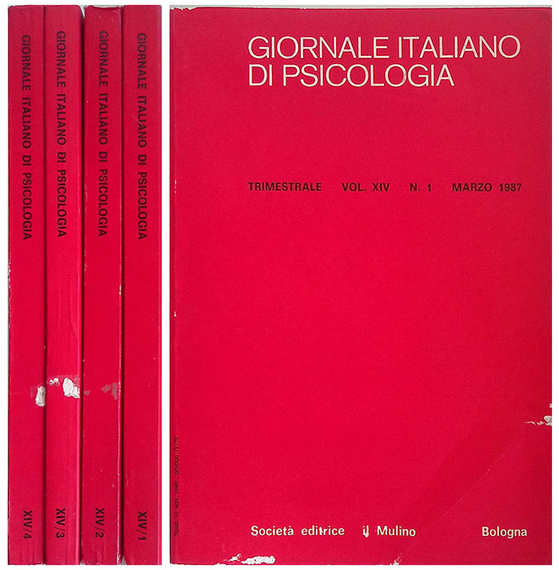 Giornale Italiano di Psicologia. Vol.XIV, n.1-2-3-4, 1987. 4 VOLUMI