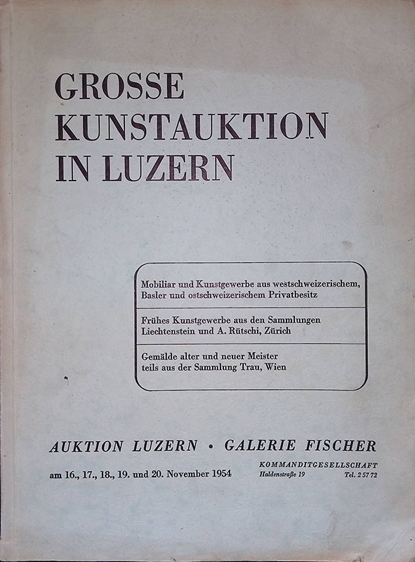 Grosse Kunstaktion in Luzern. Auktion Luzern - Galerie Fischer November …