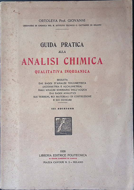 Guida pratica alla analisi chimica qualitativa inorganica.