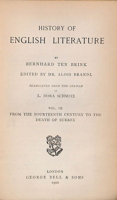 History of English Literature. Vol. III