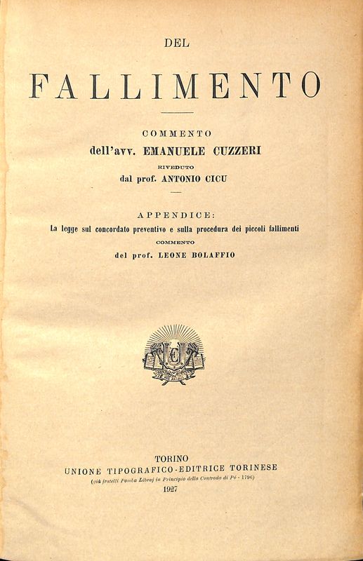 Il codice di commercio commentato. Del fallimento