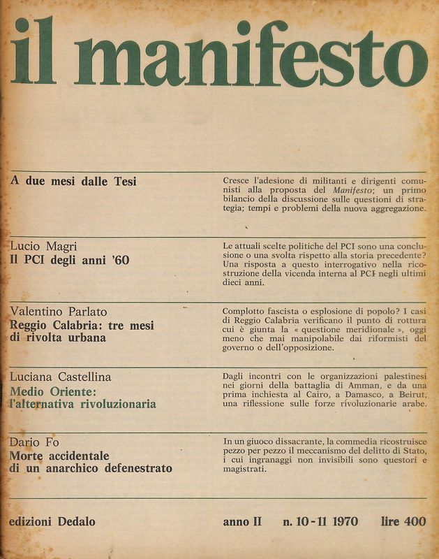 Il manifesto. N. 10-11, 1970