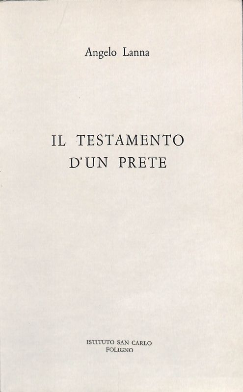 Il testamento d'un prete