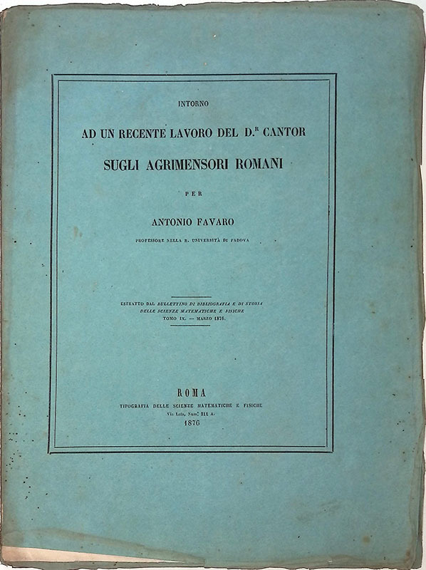 Intorno ad un recente lavoro del D. Cantor sugli agrimensori …