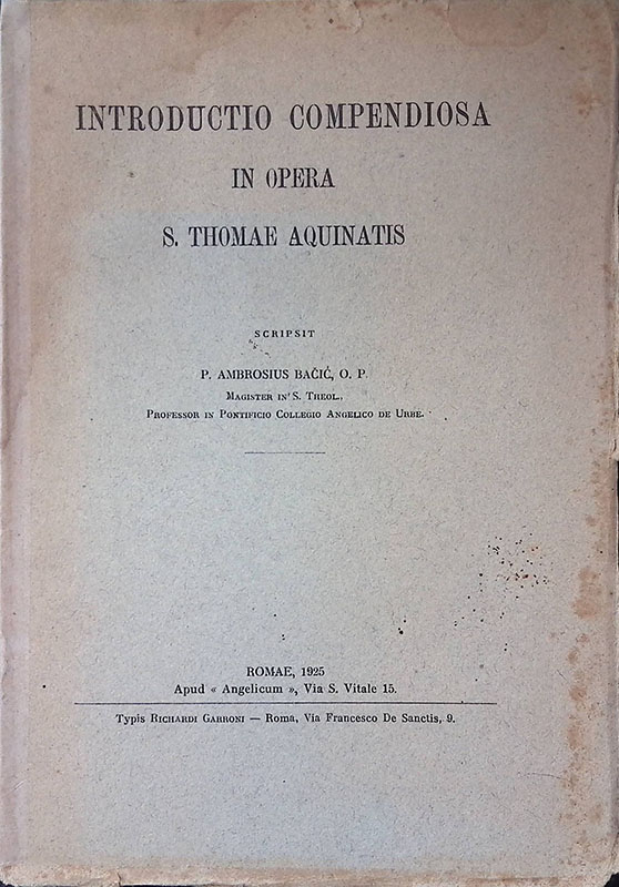 Introductio Compendiosa in opera S. Thomae Aquinatis