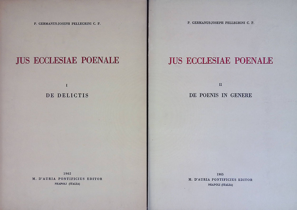 Jus ecclesiae poenale. Vol. 1 De delictis - Vol. 2 …