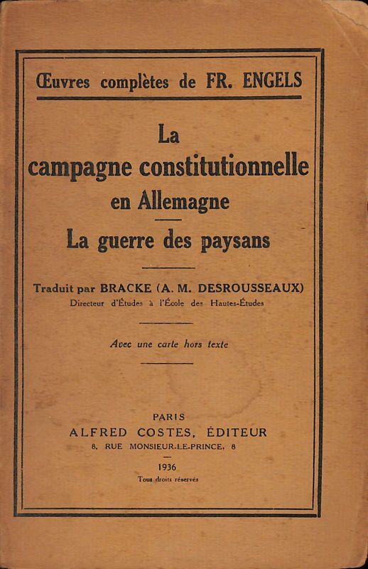 La campagne constitutionnelle en Allemagne. La guerre des paysans