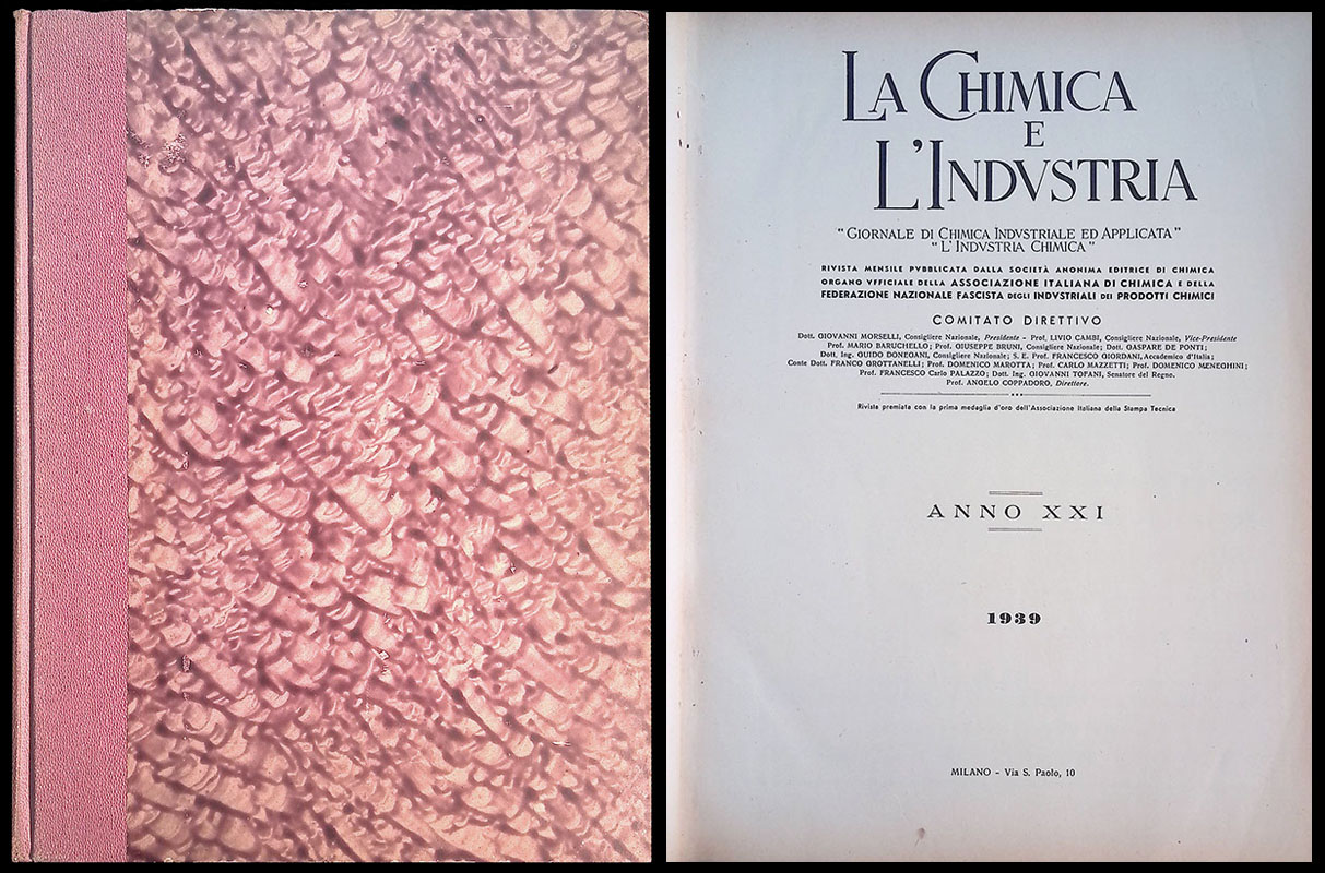 La Chimica e l'Industria. Giornale di Chimica Industriale ed Applicata …