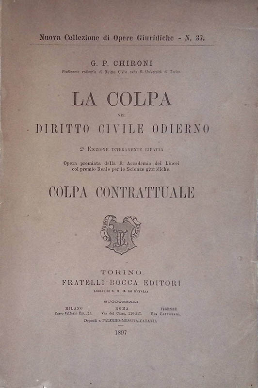 La colpa nel Diritto Civile odierno