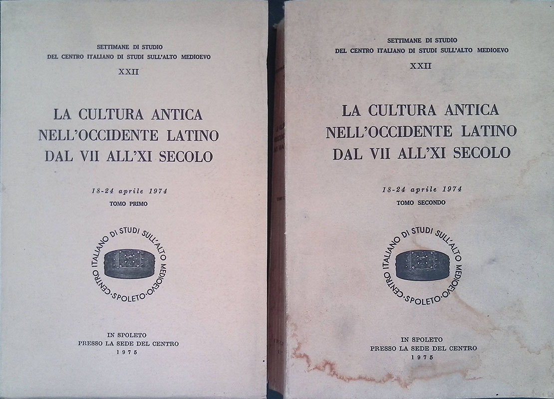 La cultura antica nell'Occidente latino dal VII all'XI secolo. Atti, …