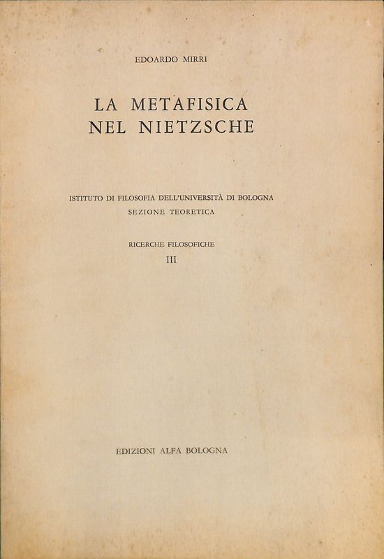 La metafisica nel Nietzsche