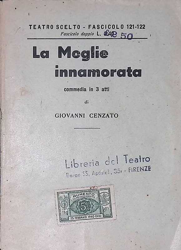 La moglie innamorata. Commedia in tre atti
