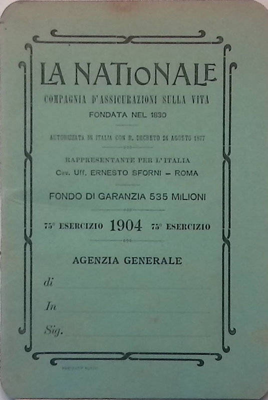 La Nationale. Compagnia d'assicurazioni sulla vita. Fondata nel 1830
