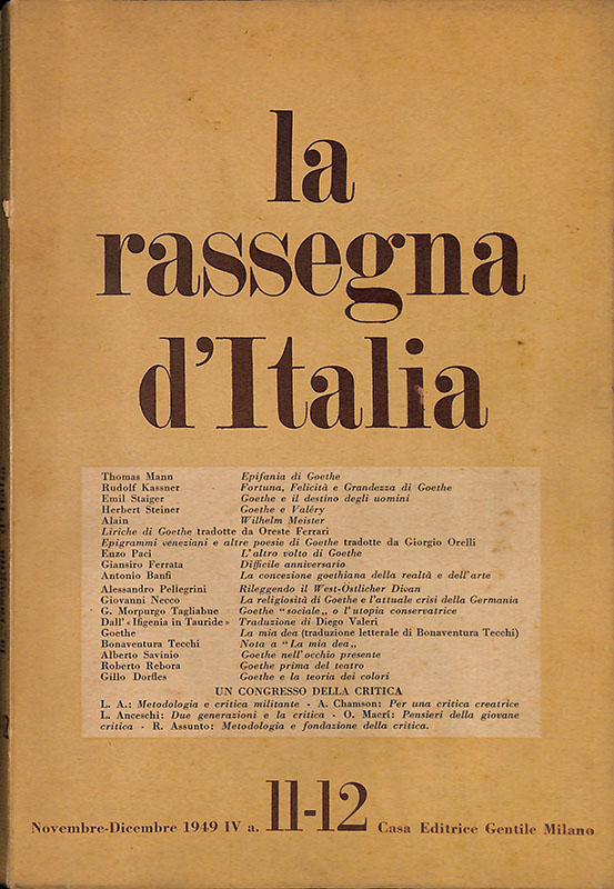 La rassegna d'Italia. N. 11-12, novembre-dicembre 1949