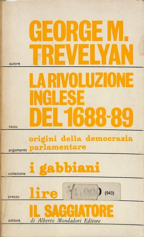La rivoluzione inglese del 1688-89