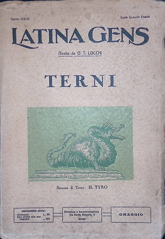 Latina Gens. Anno IX, agosto 1931 XI. Terni