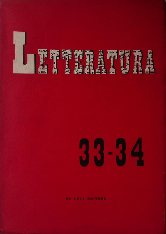 Letteratura 33-34. Anno V maggio-agosto 1958