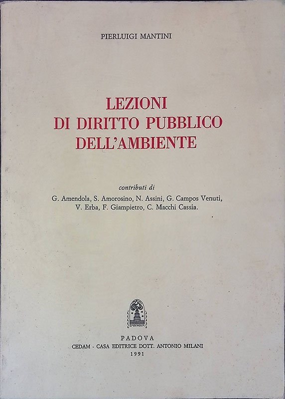 Lezioni di diritto pubblico dell'ambiente