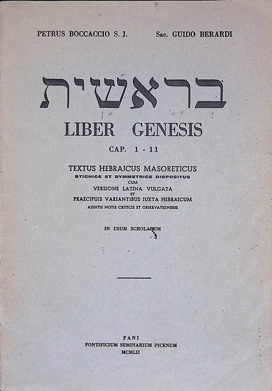 Liber Genesis. Cap. 1-11