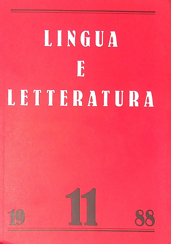 Lingua e letteratura. N. 11, 1988