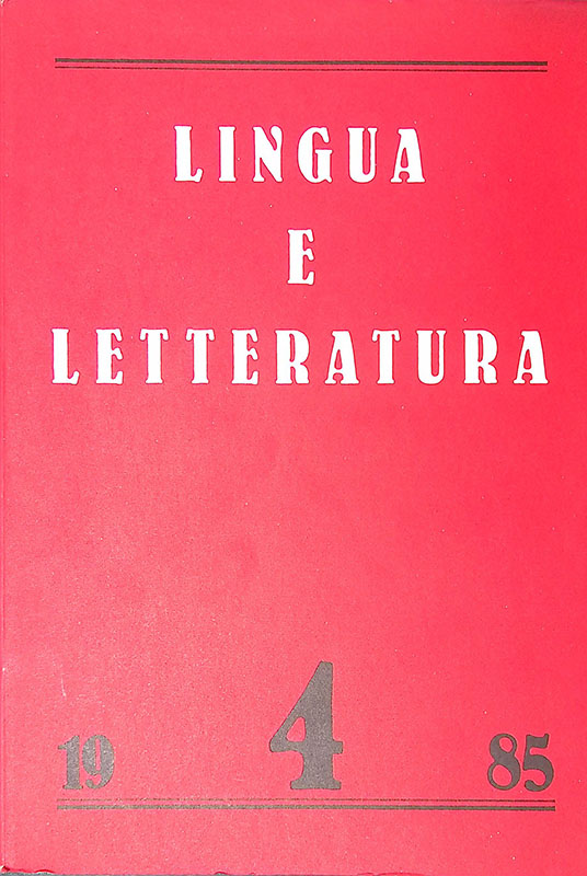Lingua e letteratura. N. 4, 1985