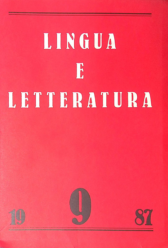 Lingua e letteratura. N. 9, 1987