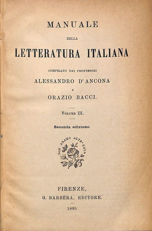 Manuale della letteratura italiana. Vol. III