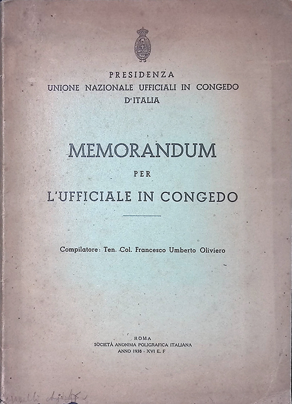 Memorandum per l'ufficiale in congedo