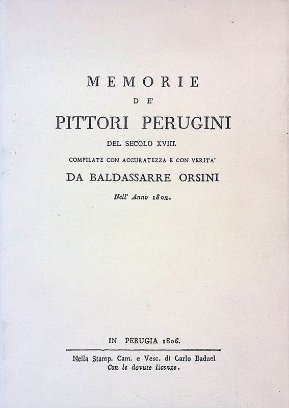 Memorie de' pittori perugini del XVIII secolo. Perugia, nella sta