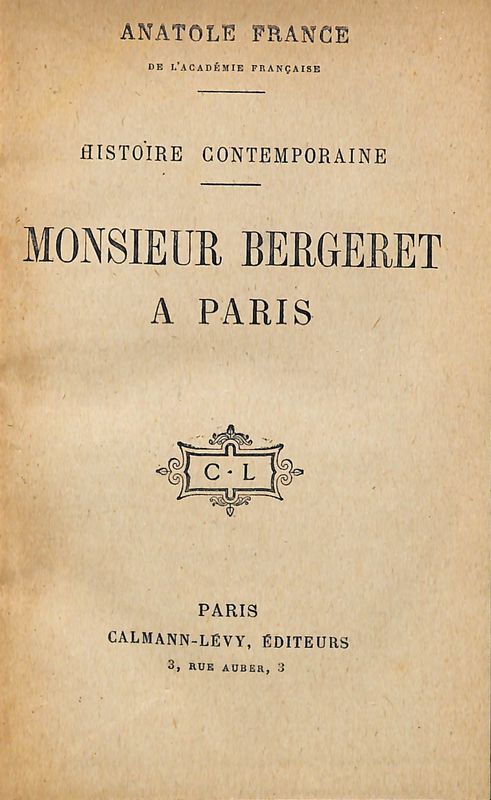 Monsieur Bergeret a Paris